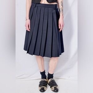 Dunst French Navy Midi Pleats Skirt - Size Large